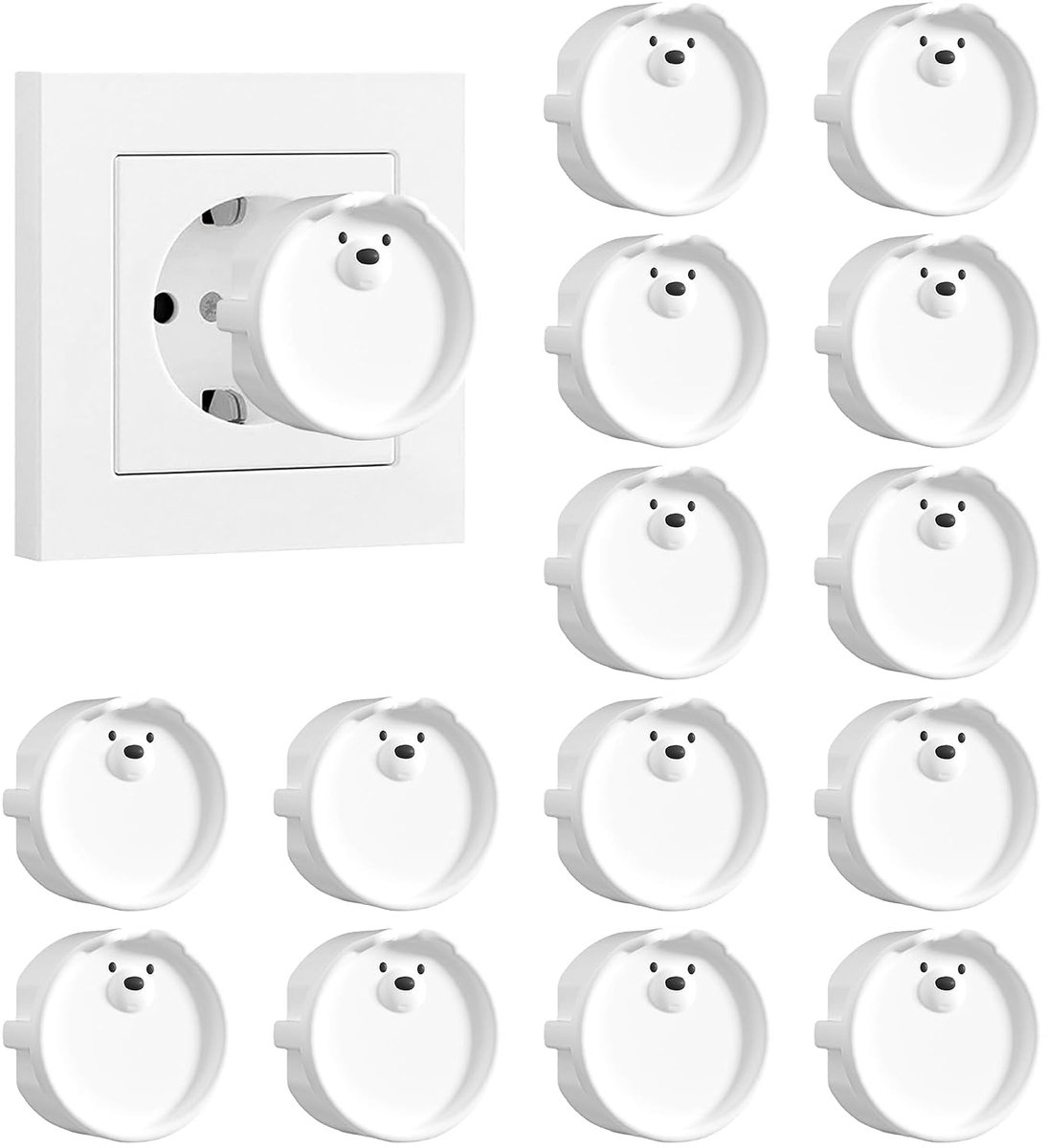 F-type wandcontactdozen 4 stuks - wit - stof- en spatwaterdicht - bescherm je sockets tegen viezigheid - ShopVlot