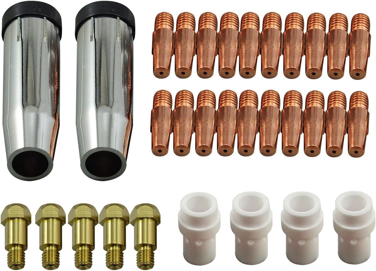 MIG MAG lasbrandstof 36KD MB36 - 1mm contactpunten - gasmondstukken en diffusers - veelzijdige lasonderdelen - ShopVlot