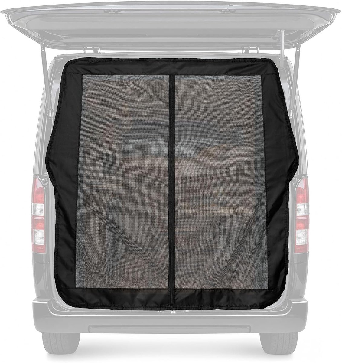 Muggennet achterklep VW T5 T6 - 150 x 120 cm - met magneten en rits - optimale insectenbescherming voor kamperen - ShopVlot
