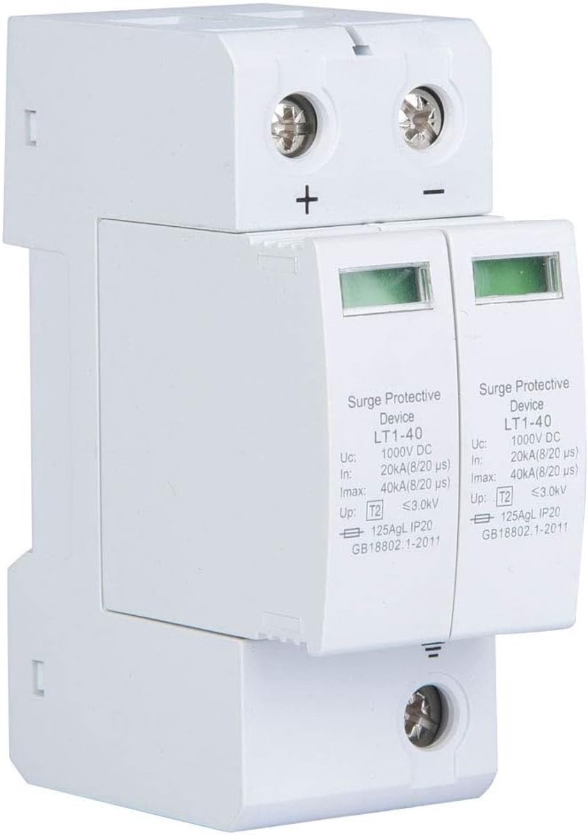 Surge arrester 2P 20/40KA - DC zonnepanelen - vlamvertragend materiaal - veilig in gebruik - ShopVlot