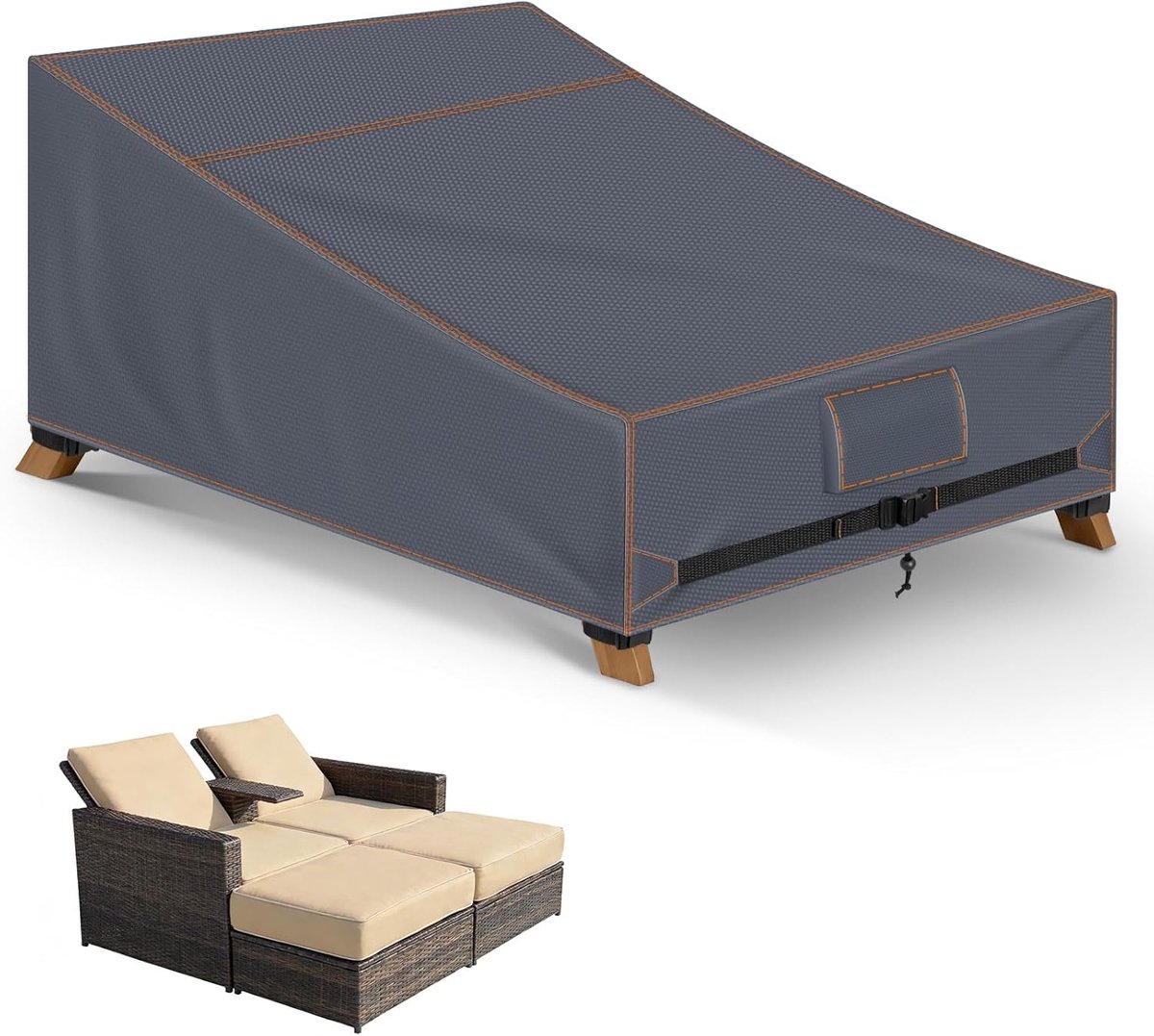 Beschermhoes voor tuinligstoel 210 x 150 x 40/90 cm - 420D Oxford - waterdicht - beschermt tegen weer en vervaging - ShopVlot