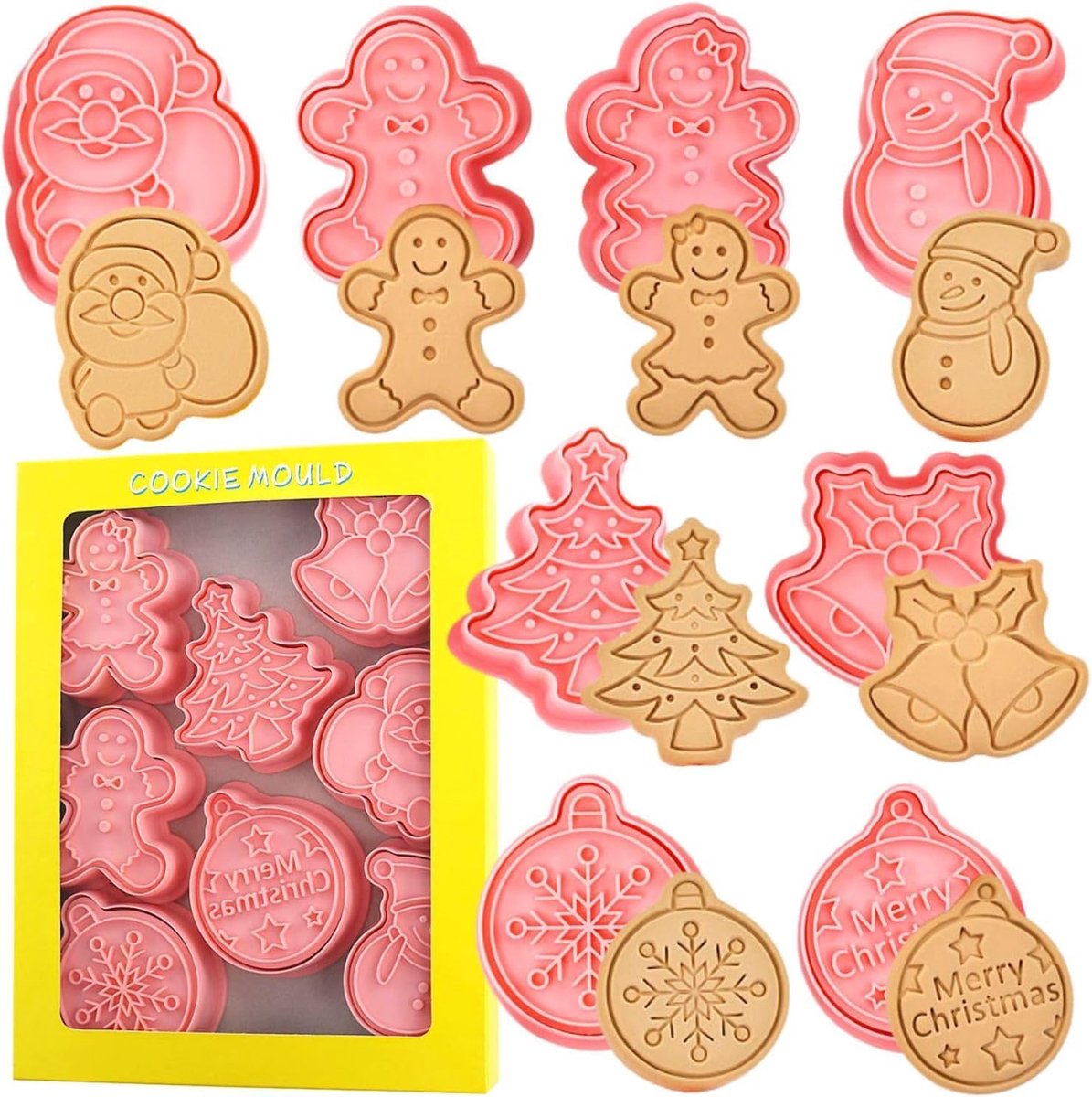 Kerst koekjesuitsteekset 8-delig - 3D-printbaar - kerstfiguren - ideaal voor feestelijk bakken - ShopVlot