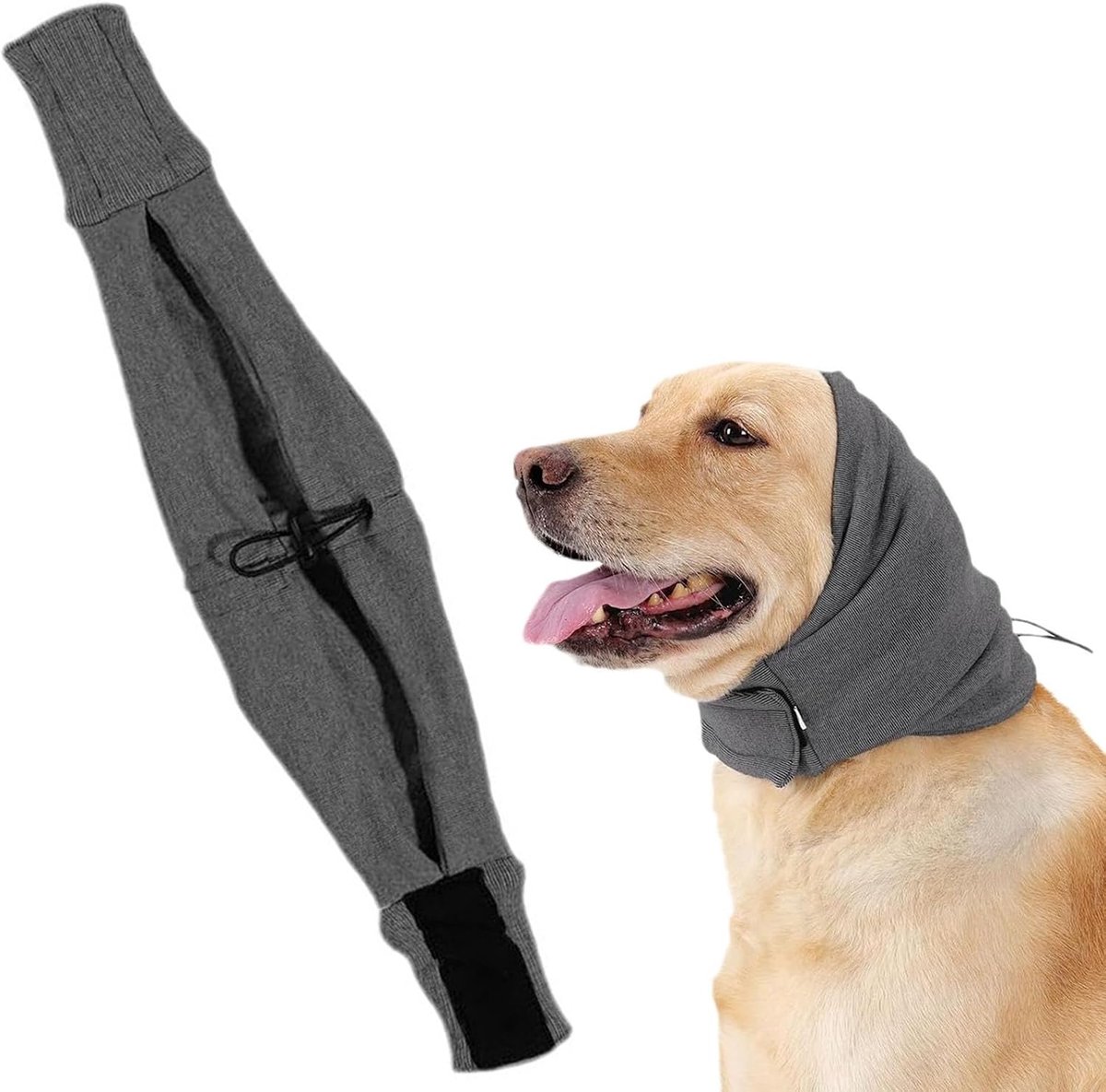 Hondensnood met Oorkappen - Grijs - Warmte en Geluidsreductie - Bescherming tegen Koude - ShopVlot