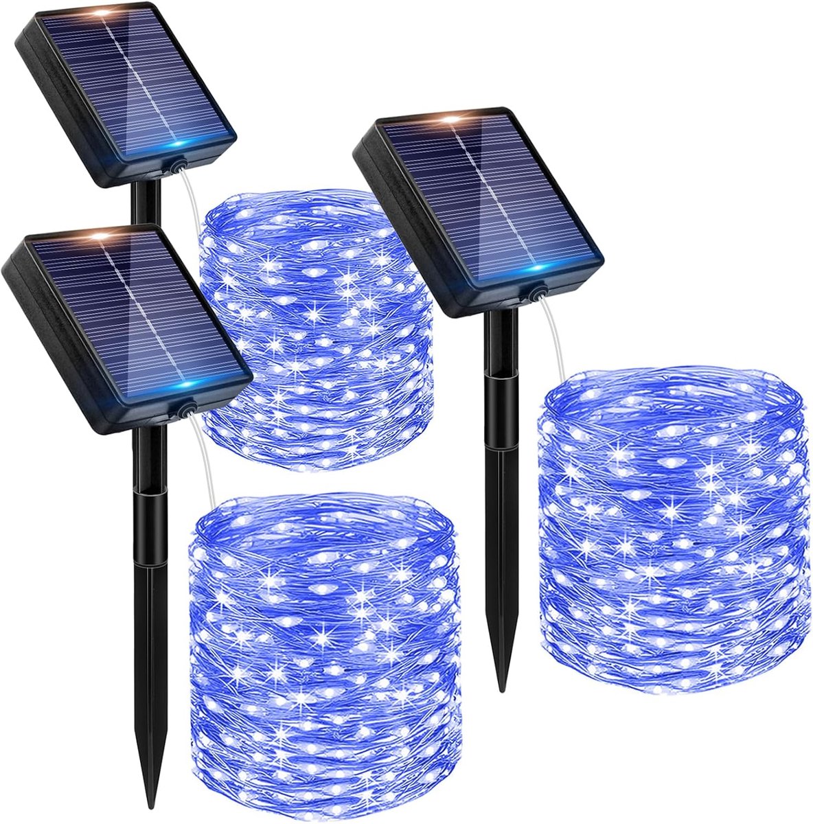 Lichtsnoer op zonne-energie 12 + 2 m - koperdraad - weerbestendig - sfeervolle buitenverlichting - ShopVlot