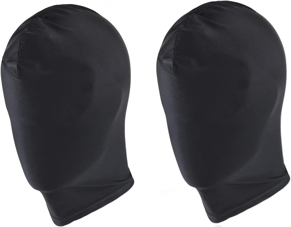 Volgelaatsmasker Halloween 2 stuks - Melkzijde zwart - Unisex gezichtsloos masker - Perfect voor Halloween-feest - ShopVlot