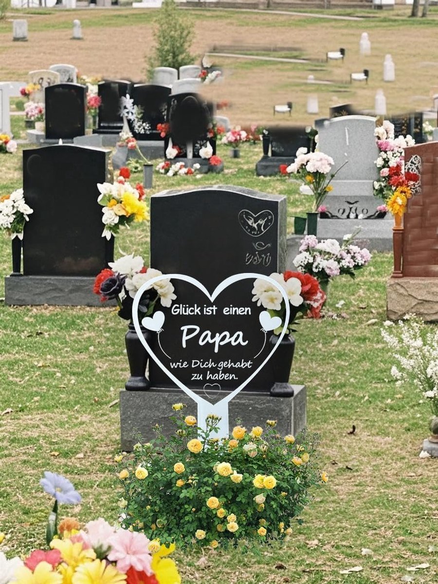 Grave cutter hart 16x26 cm - weerbestendig materiaal - met tekst 'Geluk is een Mama/Oma' - stijlvolle grafdecoratie - ShopVlot