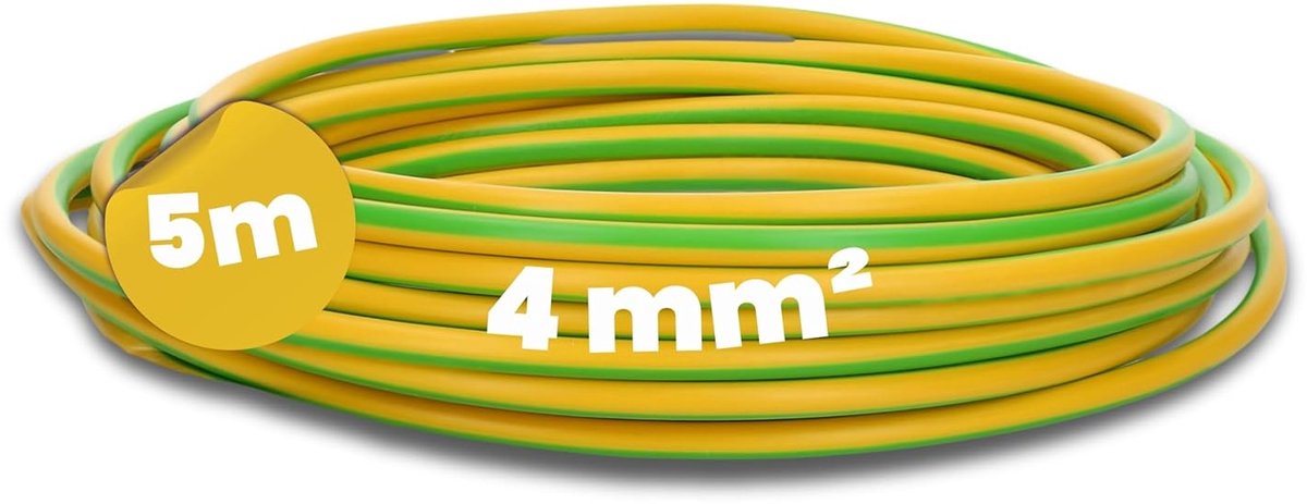H07V-K 4 mm² groene-gele draad - flexibele kabel - fijn draad voor aardingsdoeleinden - ShopVlot
