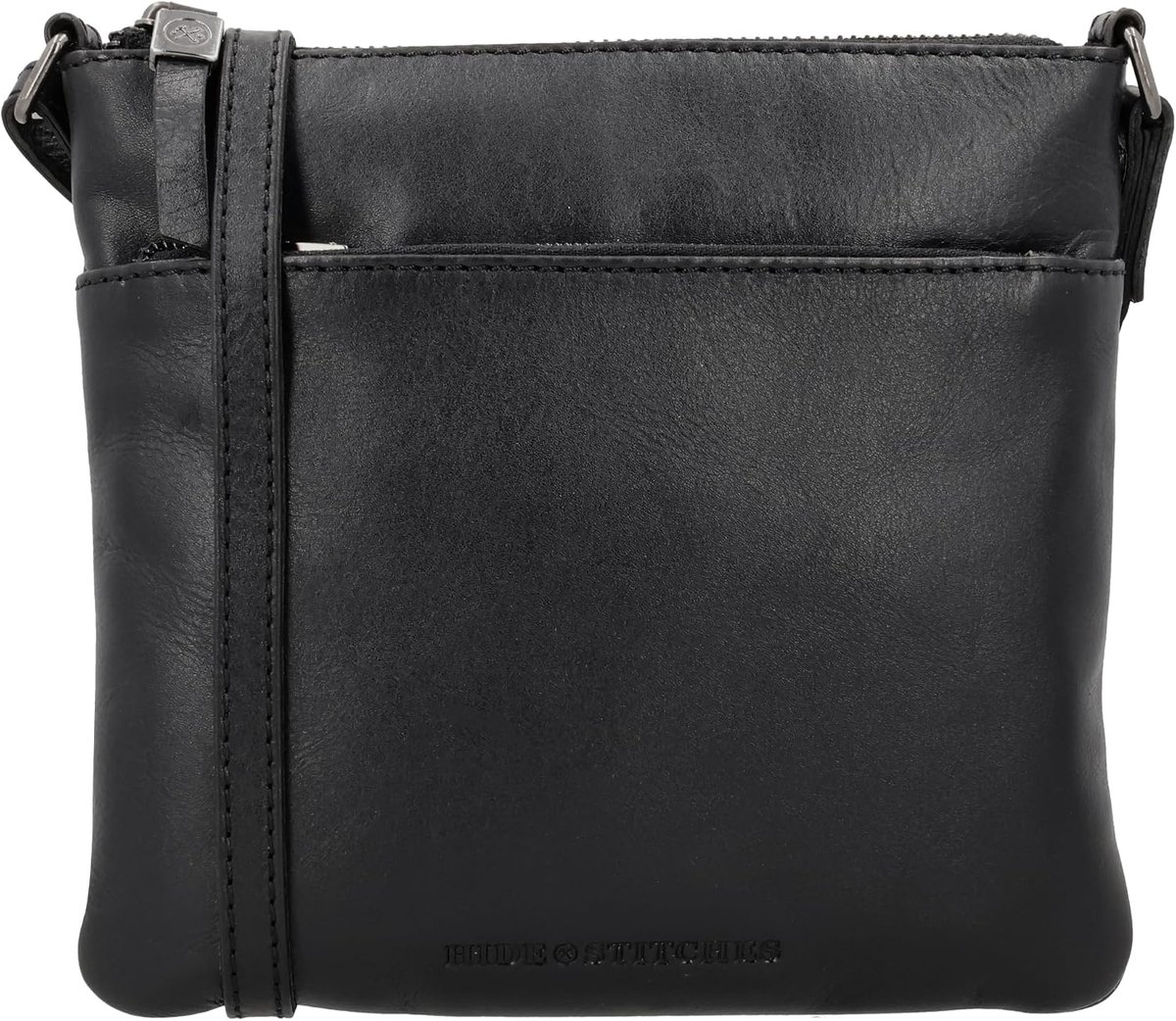 Schoudertas met meerdere vakken - vintage leren handtas - zwarte crossbodytas - stijlvol en praktisch - ShopVlot