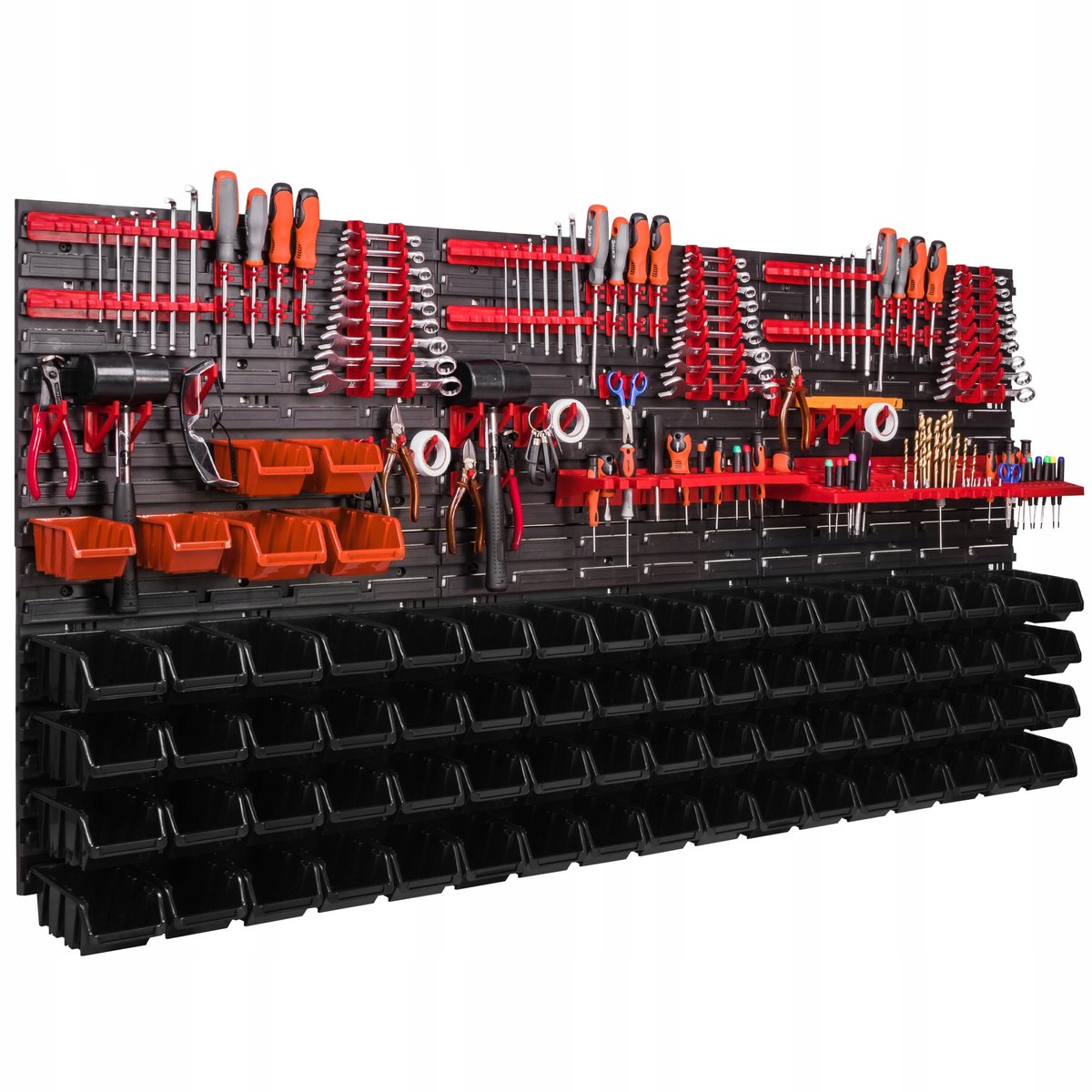 Gereedschapswand 172x78cm met 74 bakjes, garage rek organizer