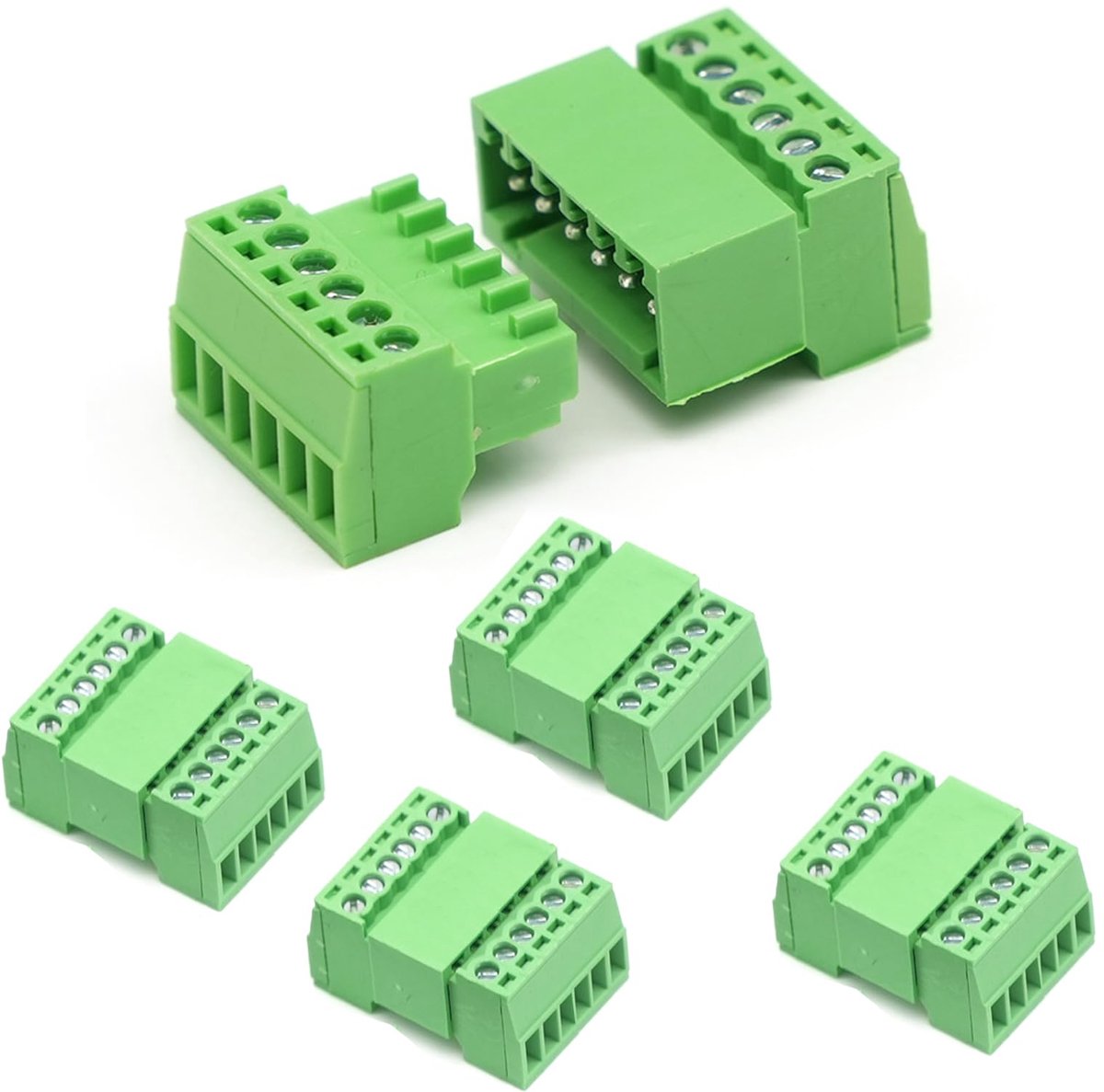 Schroefklemmen 2,54 mm - 6-polige mannelijke en vrouwelijke - connectorverbindingsklemmen - ShopVlot