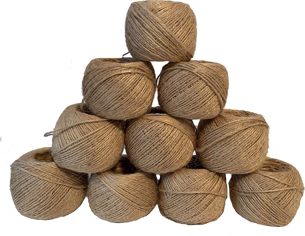 Jute Touw 10x100m - Natuurlijke Kleur - Duurzaam en Sterk - Ideaal voor Tuin en Creatieve Projecten - ShopVlot