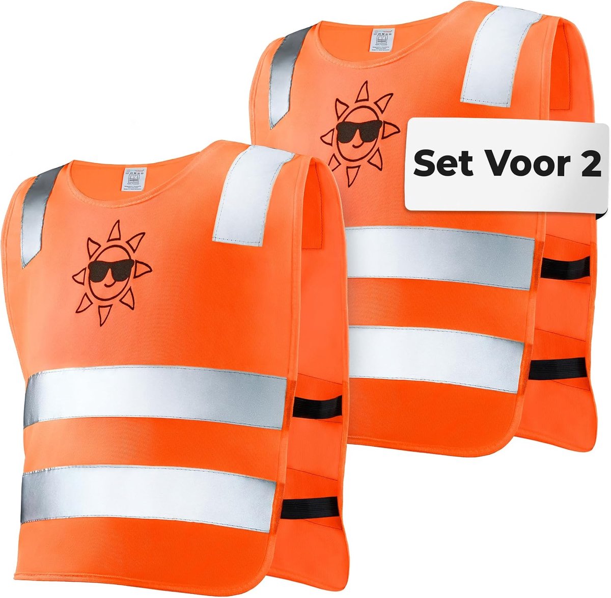 Reflecterende veiligheidsvest voor kinderen - Hoge zichtbaarheid geel - Universele maat 2-12 jaar - SnelShoppen