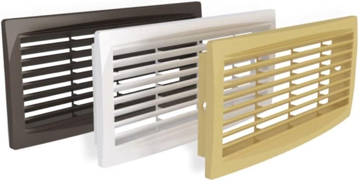 Ventilatie Rooster - Lucht Roosters - Luchtcirculatie Verbeteren - Hoge Kwaliteit Plastic - 300mm x 135mm - Beige