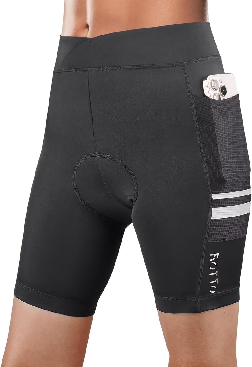 Fietsshorts dames met spons en gel padding - met zakken - ideaal voor lange ritten - SnelShoppen