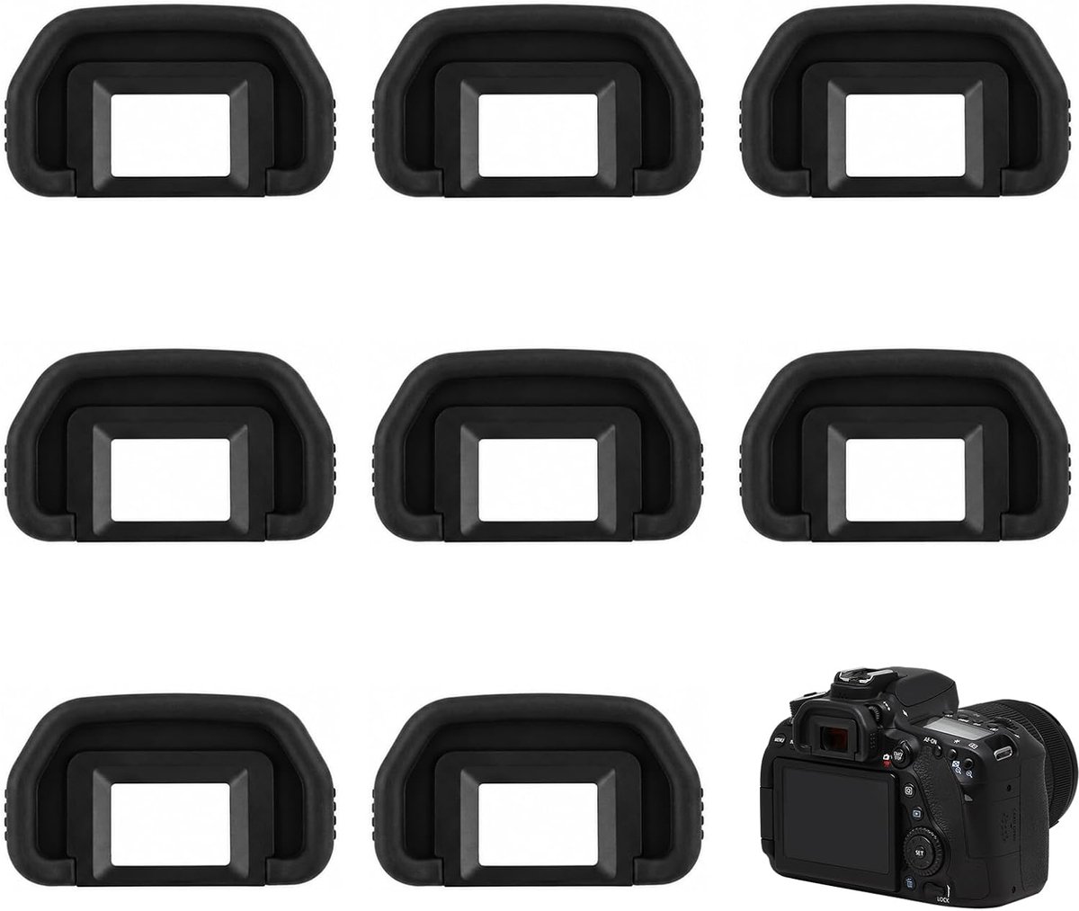 Oogschelp voor spiegelreflexcamera - 8 stuks - rubberen oculair - verbeterd kijkcomfort - ShopVlot