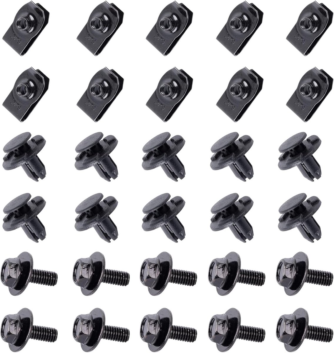 Auto montage clips set 30 stuks - Onder carrosserie schroeven - Vervangingsclips voor Nissan Qashqai 2014-2020 - ShopVlot