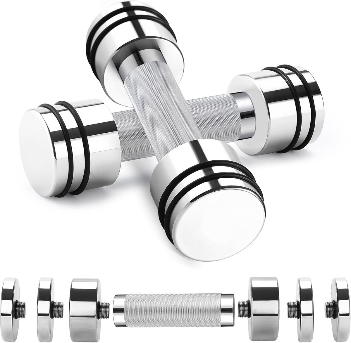 Verstelbare Dumbbells 10 kg - Set van 2 - Ruimtebesparend ontwerp - Ideaal voor krachttraining thuis - ShopVlot