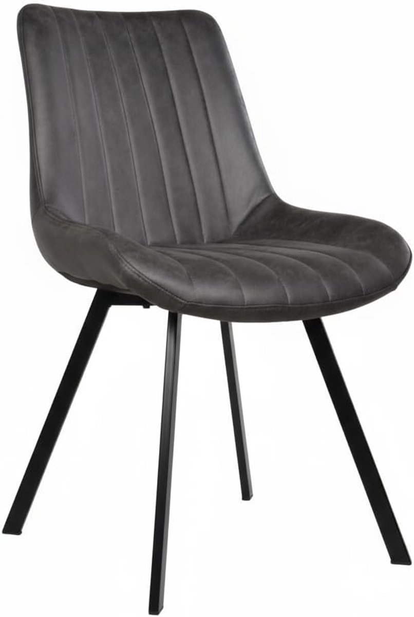 Eetstoel set van 6 - grijze microvezel - eenvoudig te monteren - comfortabel en stijlvol - ShopVlot