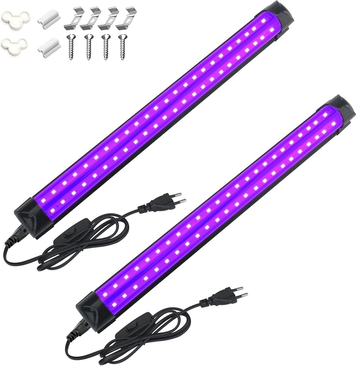 UV Blacklight Lamp 10W - LED Lamp Bar 395nm - Met schakelaar en stekker - Ideaal voor feestverlichting - ShopVlot