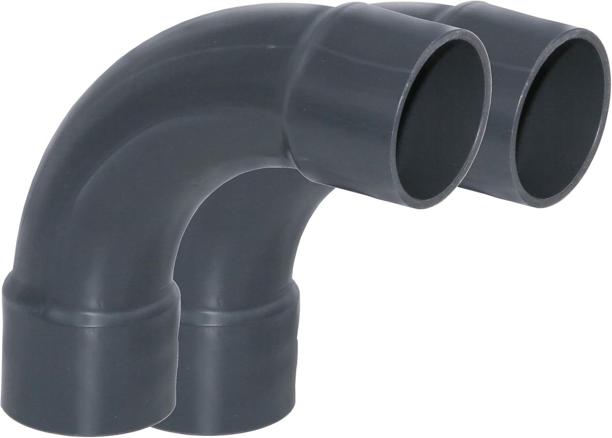 PVC bocht 90° 50 mm - grijs PVC-U - voor zwembadbouw en irrigatie - ShopVlot