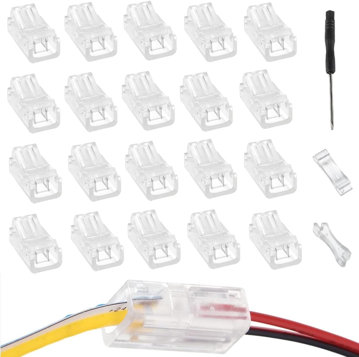 LED Strip Connector 2-Pin 8mm - Solder-vrije Verbinding - Hoogwaardige PC Materialen - ShopVlot