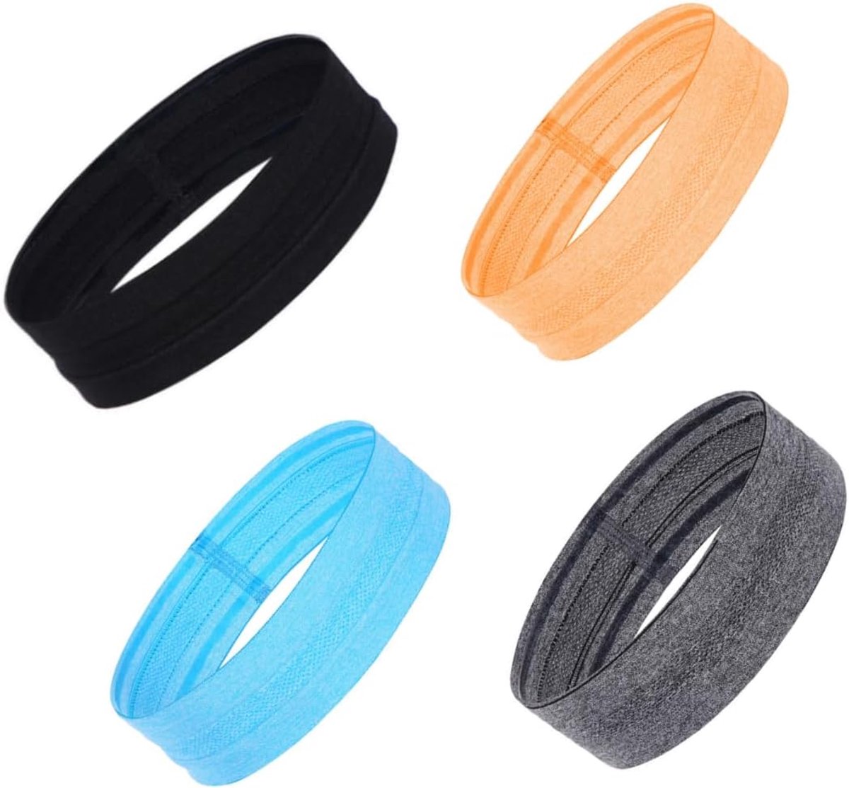 Sporthoofdbanden dames - 4 stuks - polyester en elastisch - ademend en comfortabel - ideaal voor yoga - ShopVlot