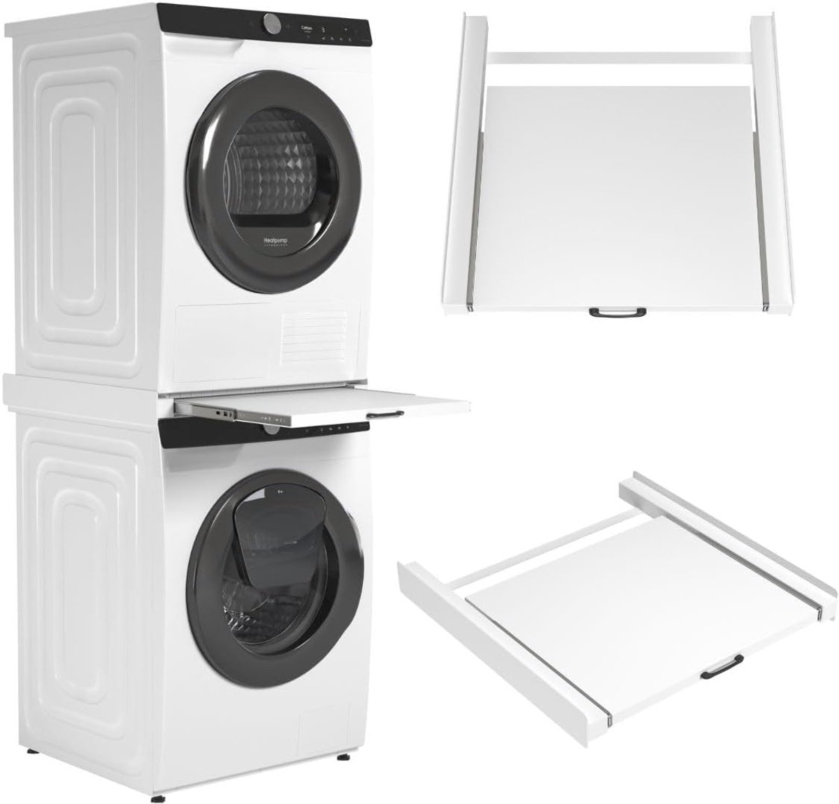 Spacer Wasmachine Droger - Stacking Kit XL - Universaal Frame - Ruimtebesparend voor de Wasruimte - ShopVlot