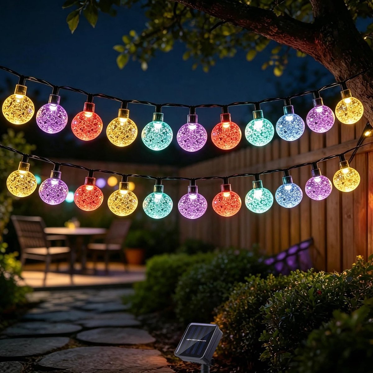 Solar Fairy Lights 20 LED - Multikleur - IP65 Waterdicht - Sfeervolle verlichting voor tuin en feest - ShopVlot