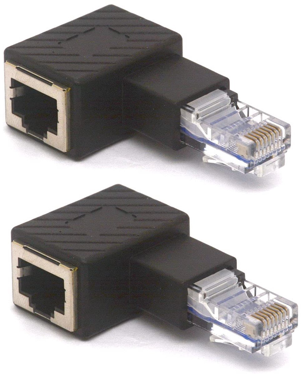 RJ45 Ethernet adapter 90 graden - Set van 2 - Cat5e Cat6 - Ideaal voor krappe ruimtes - ShopVlot