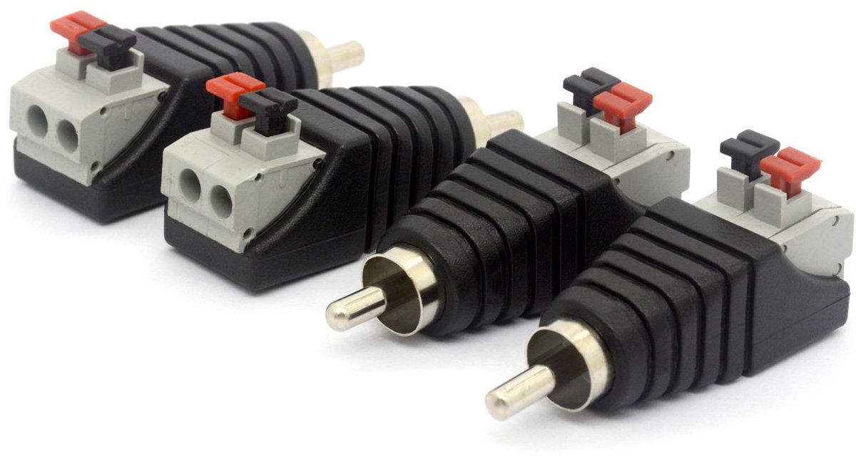 RCA Plug naar AV Jack - 2 Schroef Speaker Adapter - Balun-DC Adapter voor Audio en Video - ShopVlot