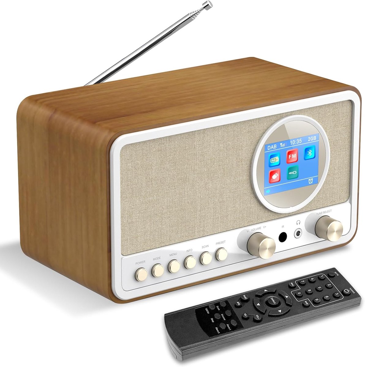 DAB+/FM Radio met Bluetooth - Digitale Keukenradio - Alarmklok met Sluimerfunctie - Remote Control - ShopVlot