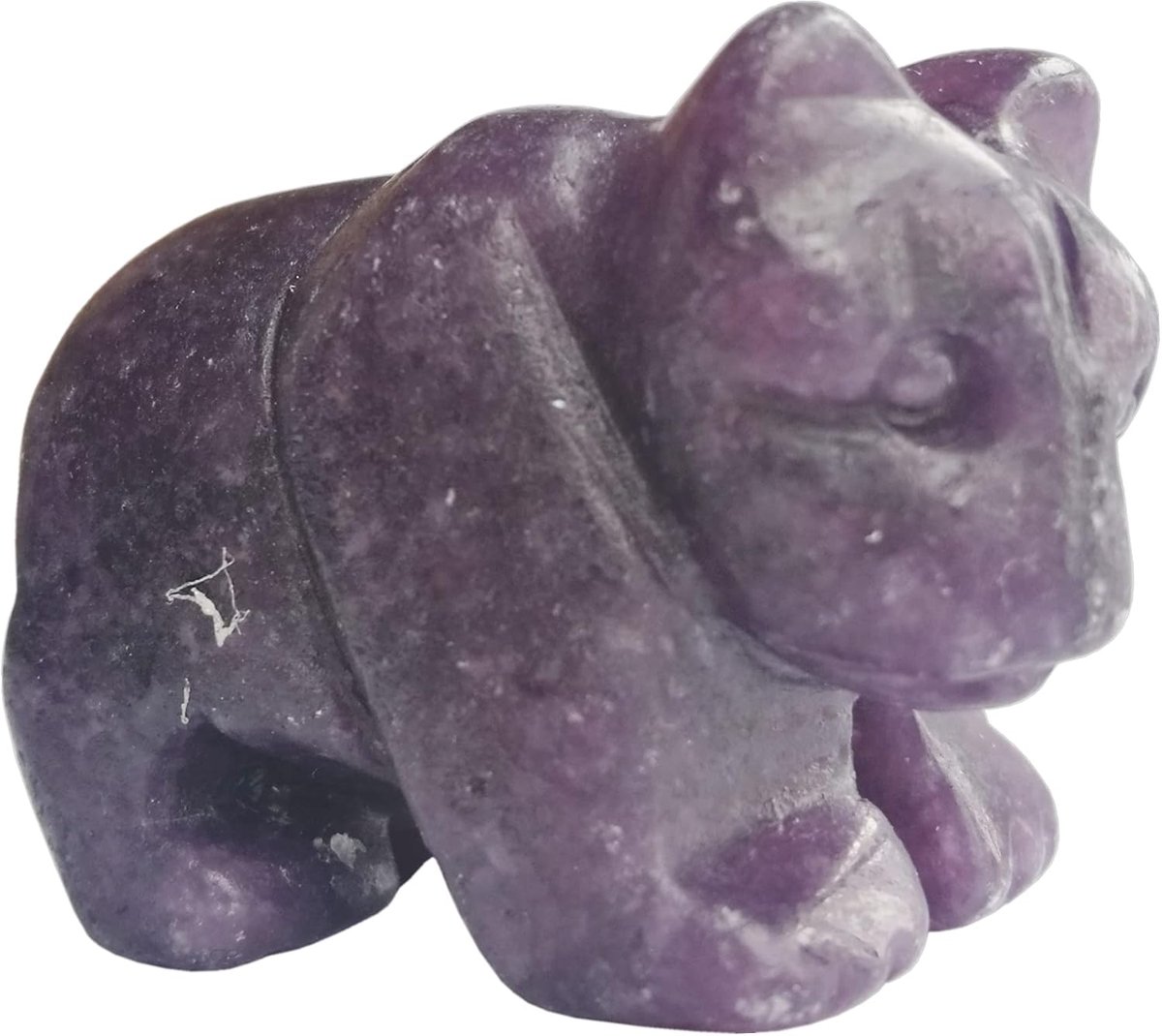 Lepidoliet berenfiguren 3,5 cm - handgemaakt - natuurlijke paarse edelstenen - chakra steen voor meditatie - ShopVlot