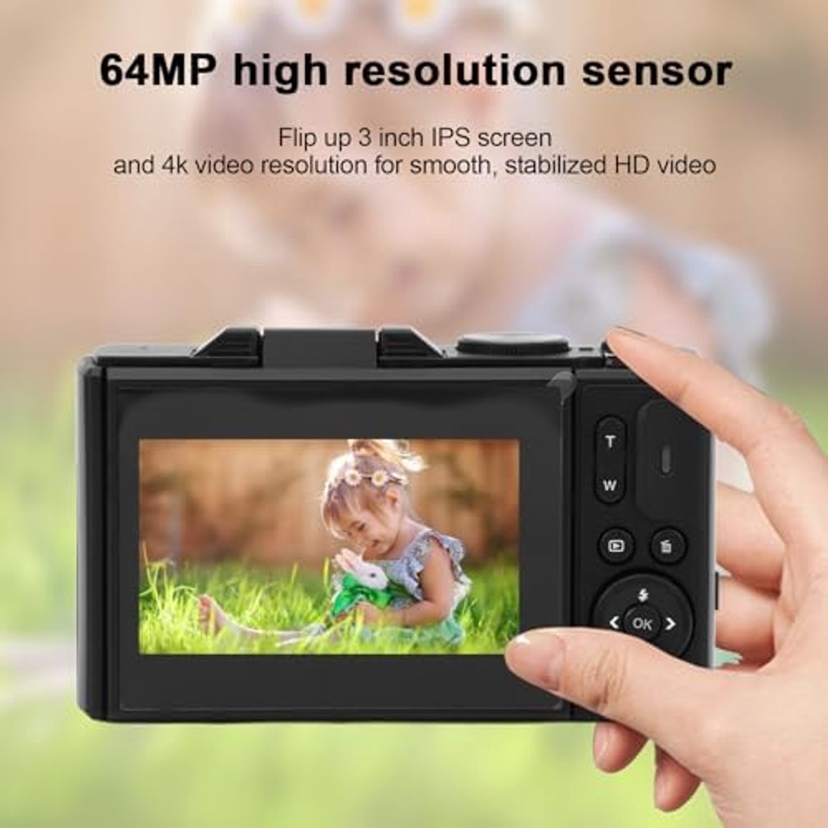 Digitale camera 18x zoom - 75MP en UHD 4K - Anti-shake - Ideaal voor kinderen - ShopVlot