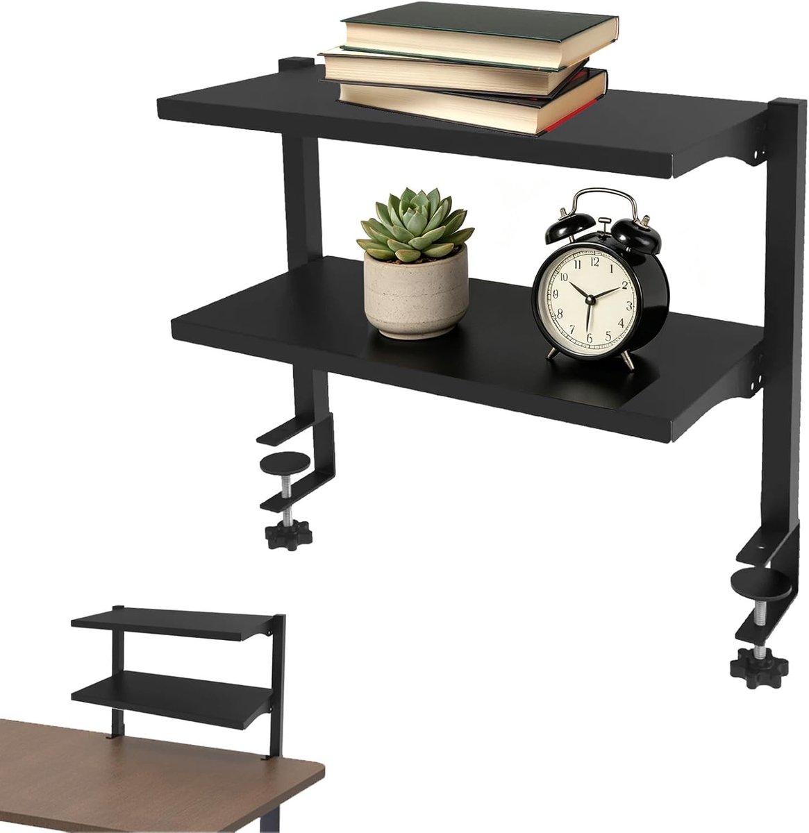 Bureaurek 41 cm - Klembevestiging tafelrek - 2 niveaus - Ideaal voor gaming-accessoires - ShopVlot