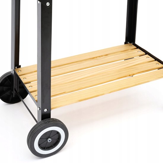 Grote Koolgrill met Wiel en Plank - Ideaal voor Tuin & Terras — afbeelding 5