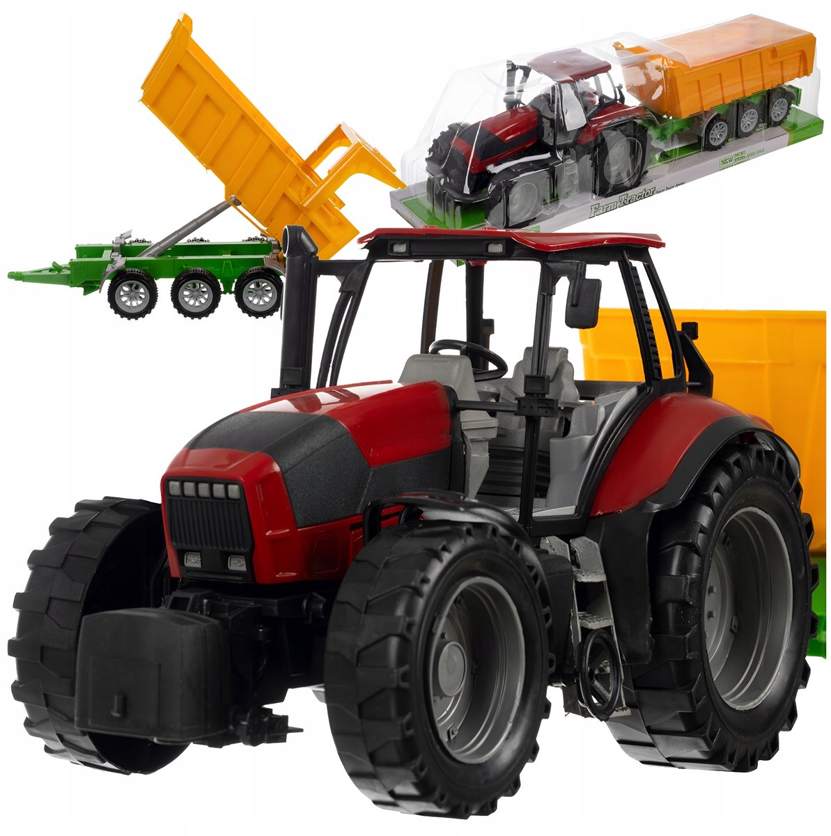 Grote Speeltraktor met Aanhanger - XXL Kindertractor met Bewegende Delen