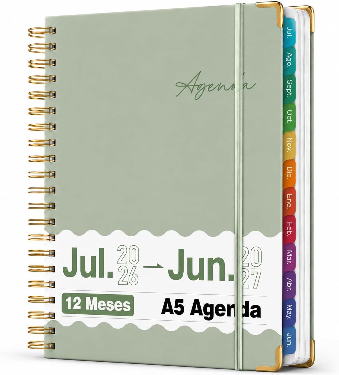 Agenda 2026/2027 A5 - Wekelijks en Dagelijks - Groen - Inclusief Cartoon Stickers - ShopVlot