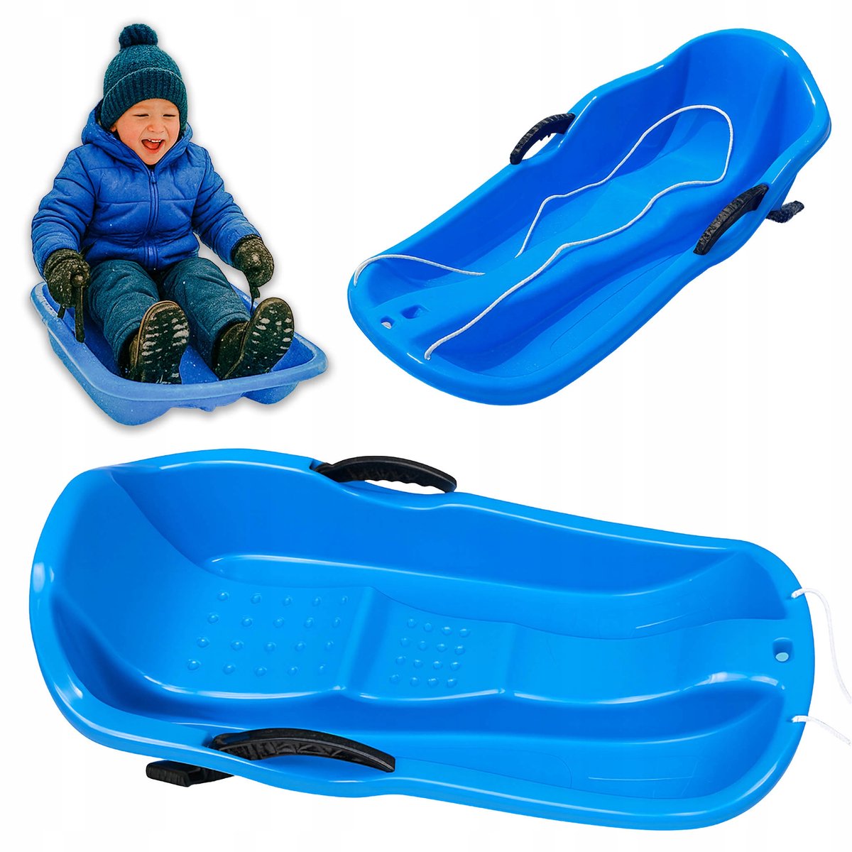 Grote Kunststof Kinder Slee met Rugleuning en Remmen