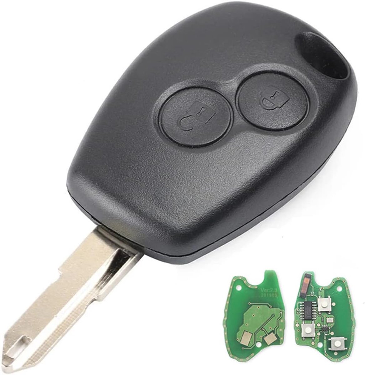 Autosleutel behuizing - met 433MHz PCF7946 chip - vervangend voor Re-nault Vivaro/Movano - duurzaam en stevig - ShopVlot