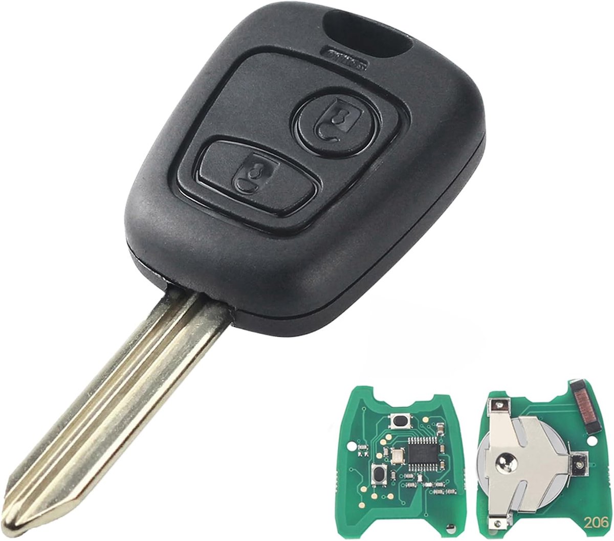 Autosleutel hoes - 2 knoppen - ABS materiaal - vervangende sleutel voor Citroën - ShopVlot