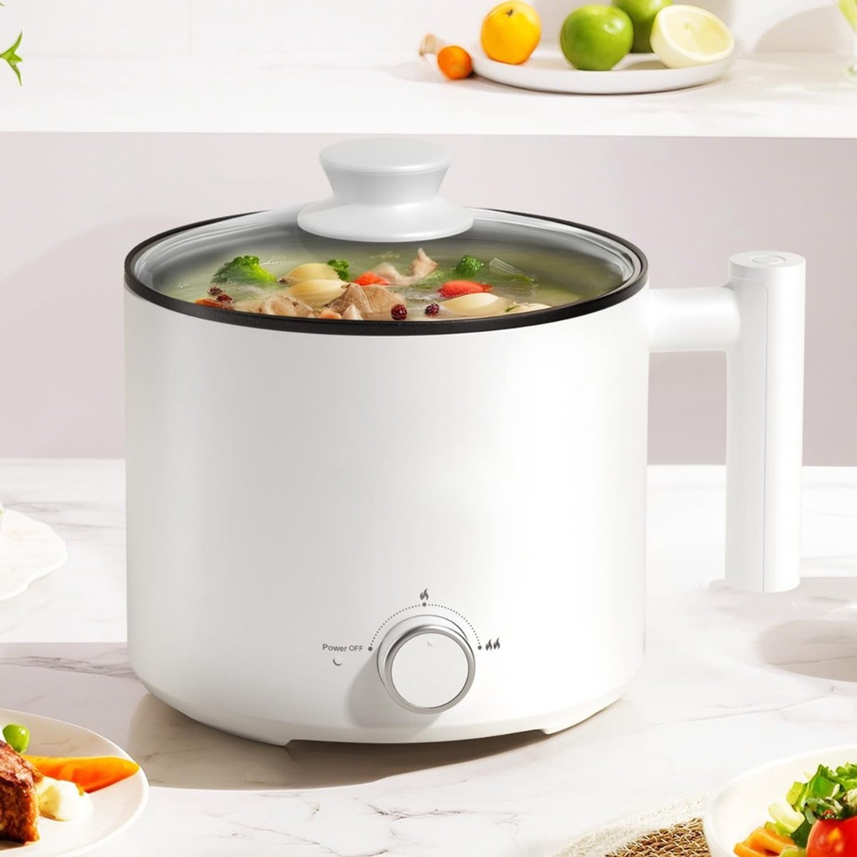 QORA® Hotpot Electrisch - Hotpot - Wit - ‎23cm x 23cm x 19cm