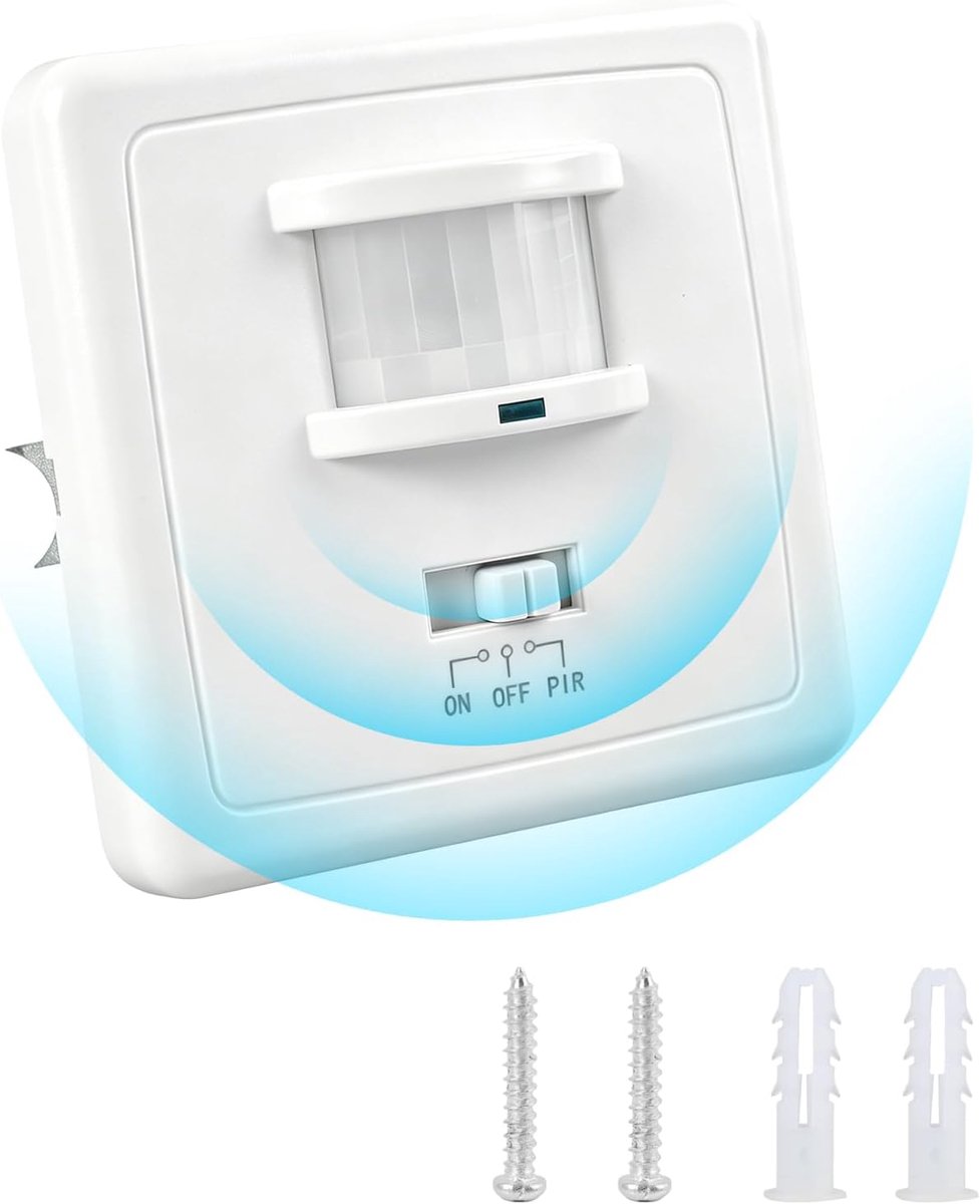 Bewegingsmelder binnen - inbouw infraroodsensor - 9 m/160 graden - wand- of plafondmontage - ShopVlot