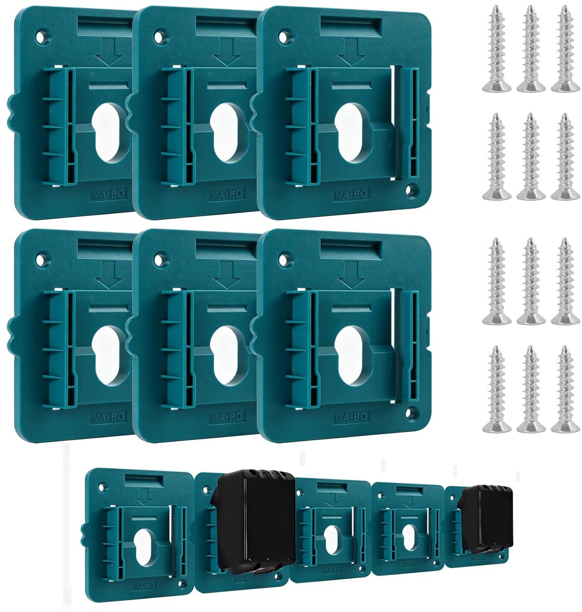 Wandhouders voor batterijen - 6 stuks - ABS met schroeven - Eenvoudige bevestiging voor accu's - ShopVlot