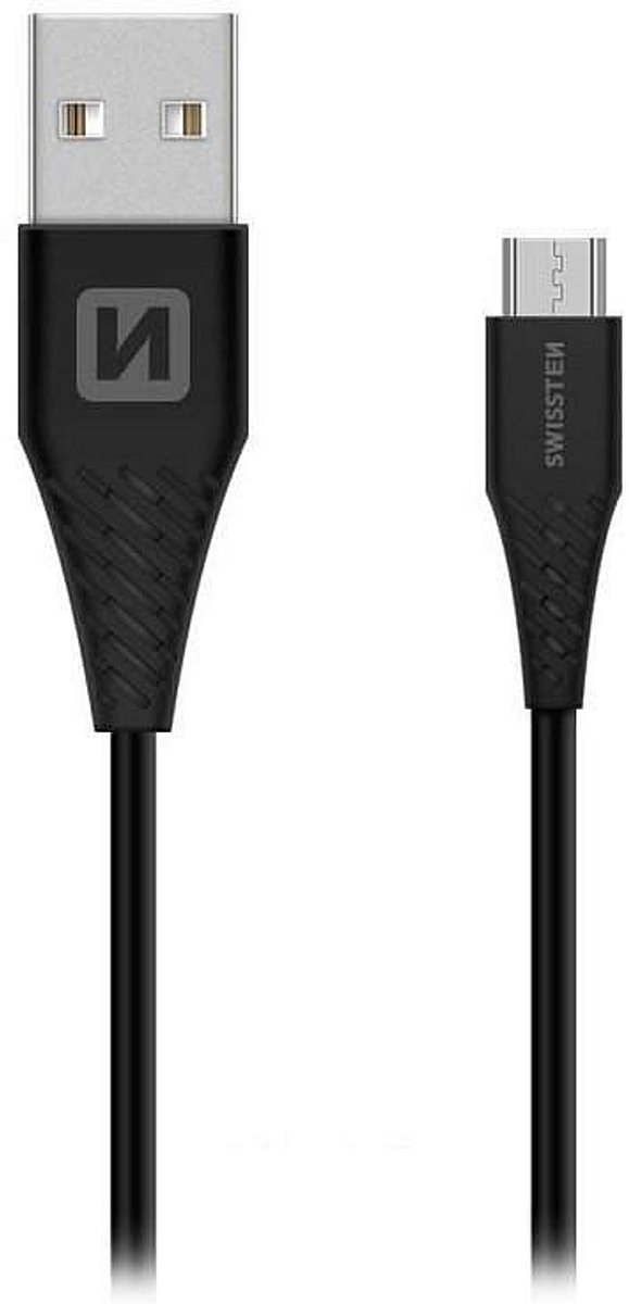 DATA CABLE SWISSTEN USB / MICRO USB 1,5 M BLACK (6,5mm)