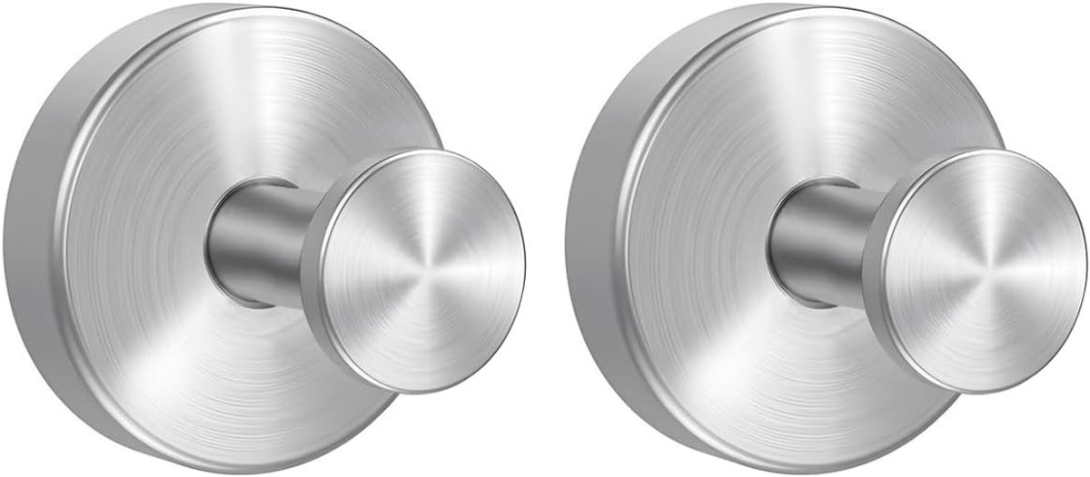 2 Stuks Zuignap Haken van RVS voor Badkamer, Douche, Tegels en Ramen - Herbruikbare en Sterke Haken in Zilver