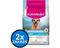 2x Eukanuba - Special Care Dog Adult Small/medium Weight Control - Hondenvoer Droogvoer - 2.3 kg