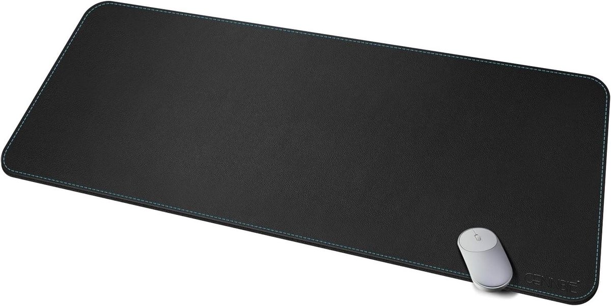 Grote Desk Pad Bescherming 120x50cm, PU Leren Bureau Mat met Comfortabele Schrijfoppervlakte en Organizer Functie (Zwart)