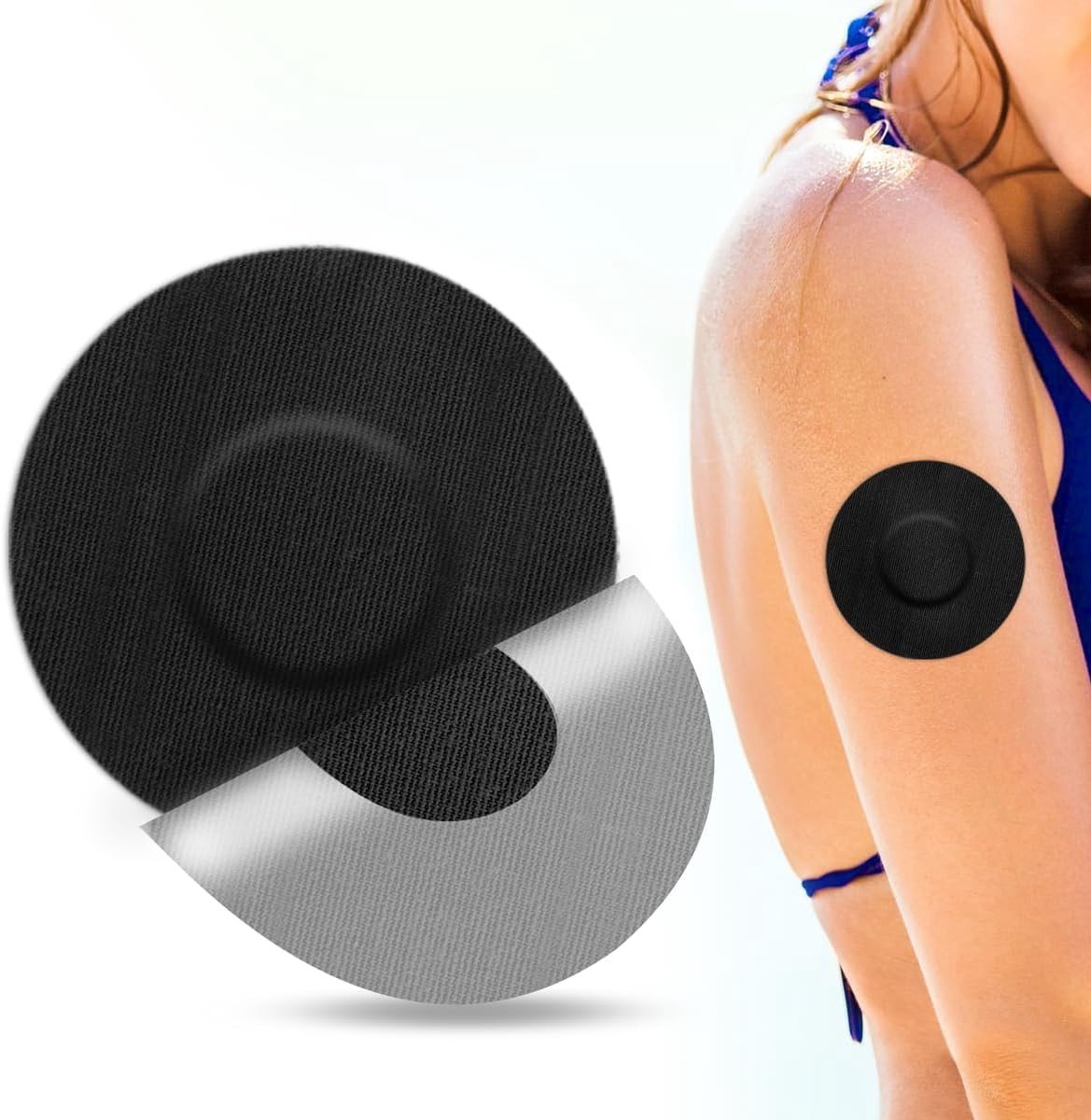 20 Stuks Waterproof en Ademend Patches voor Freestyle Libre 1, 2 & 3 - Huidvriendelijke Plakband voor Zwemmen en Badderen - Zwart