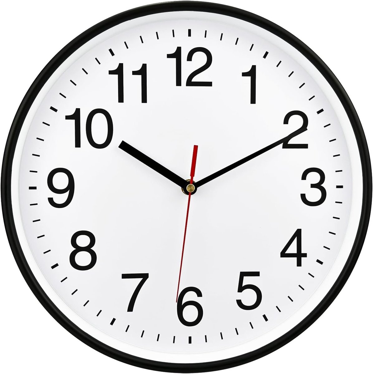 Wandklok - Zwart - Stille Quartz - Eenvoudig Design - Voor Thuis, Kantoor of School