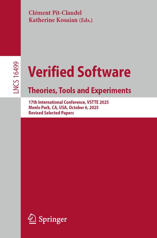 Springer Nature Proceedings Computer Science - Verified Soft ... - cover